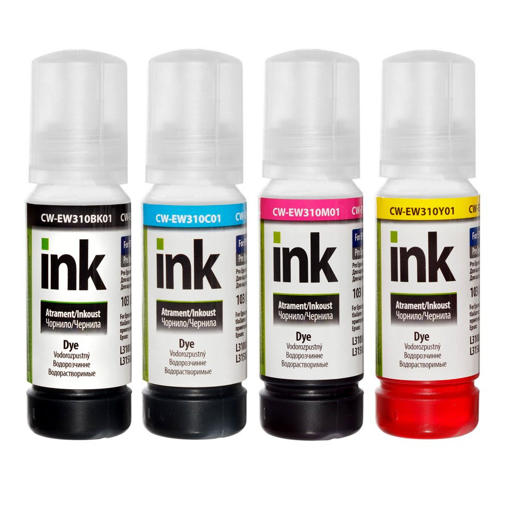 Чорнило ColorWay Epson L3100/3110/3150/3151 (4х70мл) BK/С/M/Y (CW-EW310SET01) - фото 1 Чорнило ColorWay Epson L3100/3110/3150/3151 (4х70мл) BK/С/M/Y (CW-EW310SET01) - фото 1