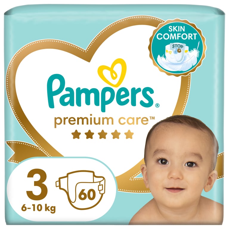 Підгузки Pampers Premium Care Midi Розмір 3 (6-10кг), 60 (4015400274780) - фото 1