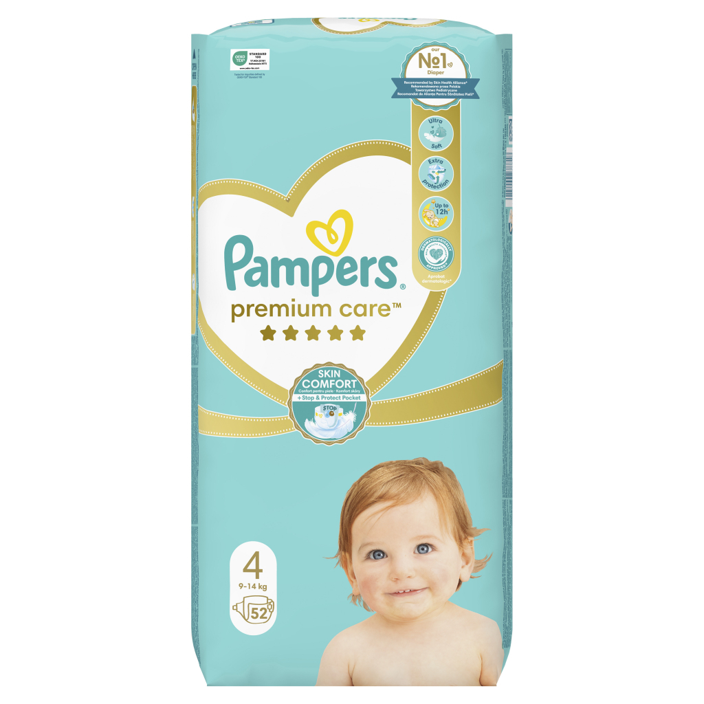 Підгузки Pampers Premium Care Maxi Розмір 4 (9-14 кг) 52 (4015400278818) - фото 2 Підгузки Pampers Premium Care Maxi Розмір 4 (9-14 кг) 52 (4015400278818) - фото 2