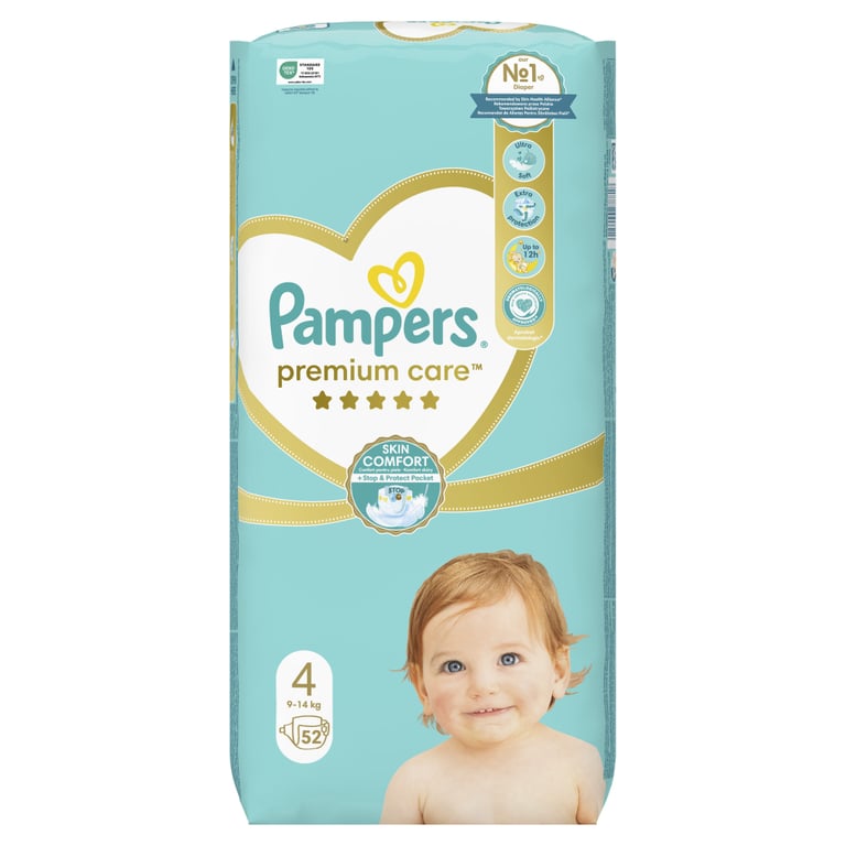 Підгузки Pampers Premium Care Maxi Розмір 4 (9-14 кг) 52 (4015400278818) - фото 2