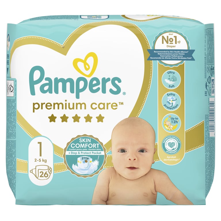 Підгузки Pampers Premium Care Розмір 1 (2-5 кг) 26 шт (8001841104614) - фото 2
