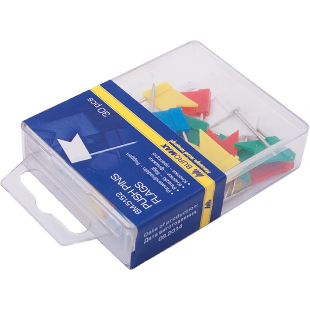 Кнопки Buromax push pins FLAGS, 30шт (BM.5152) - головне фото