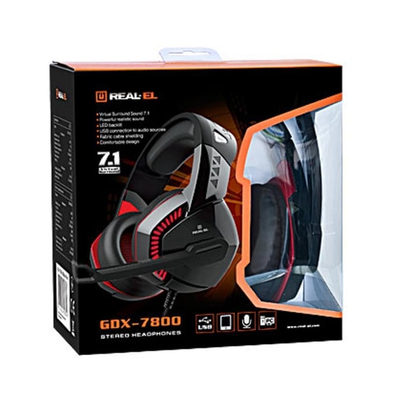 Навушники REAL-EL GDX-7800 Black/Red (EL124100027) - фото 8
