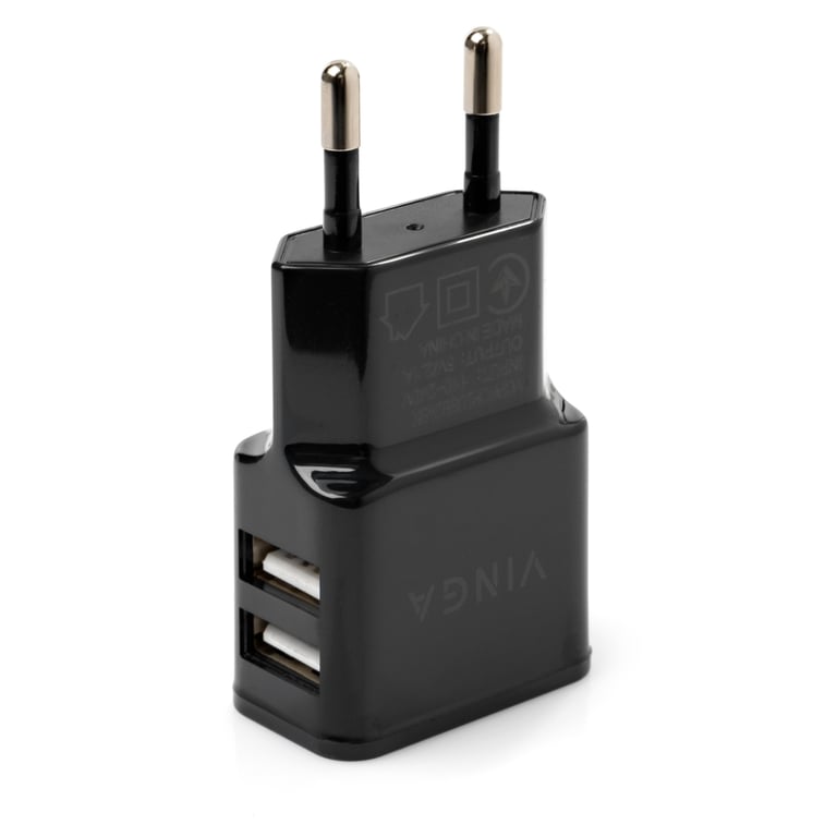 Зарядний пристрій Vinga 2 Port USB Wall Charger 2.1A (VCPWCH2USB2ABK) - фото 3