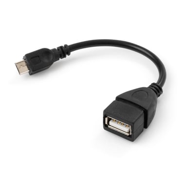Дата кабель OTG USB 2.0 AF to Micro 5P Vinga (VCPDCOTGMBK) - фото 1