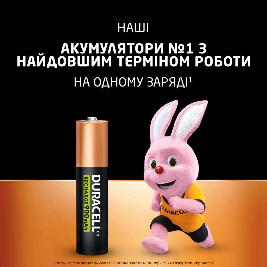 Акумулятор Duracell AAA HR03 900mAh * 4 (5005015) - фото 3 Акумулятор Duracell AAA HR03 900mAh * 4 (5005015) - фото 3