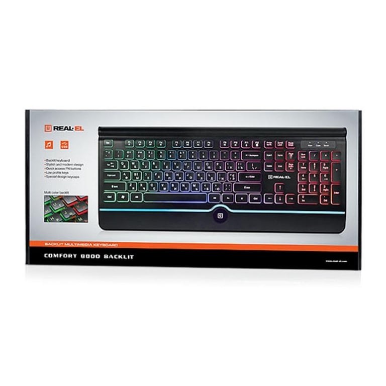 Клавіатура REAL-EL 8000 Comfort Backlit Black - фото 2