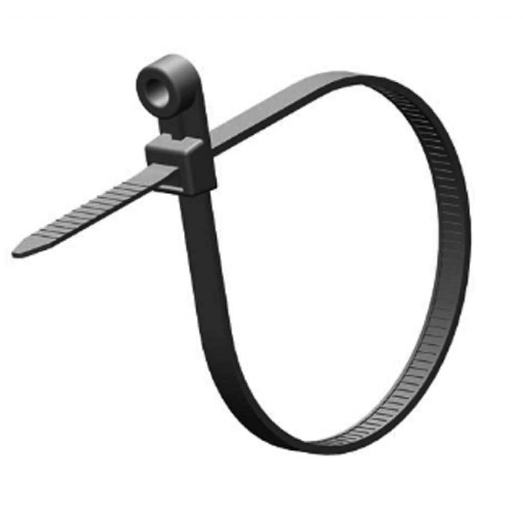 Стяжка Ritar 200мм/5.0мм под дюбель, черная, 100 шт (CTКR-B5200) - фото 1