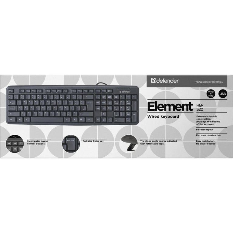 Клавіатура Defender Element HB-520 USB UKR Black (45529) - фото 3