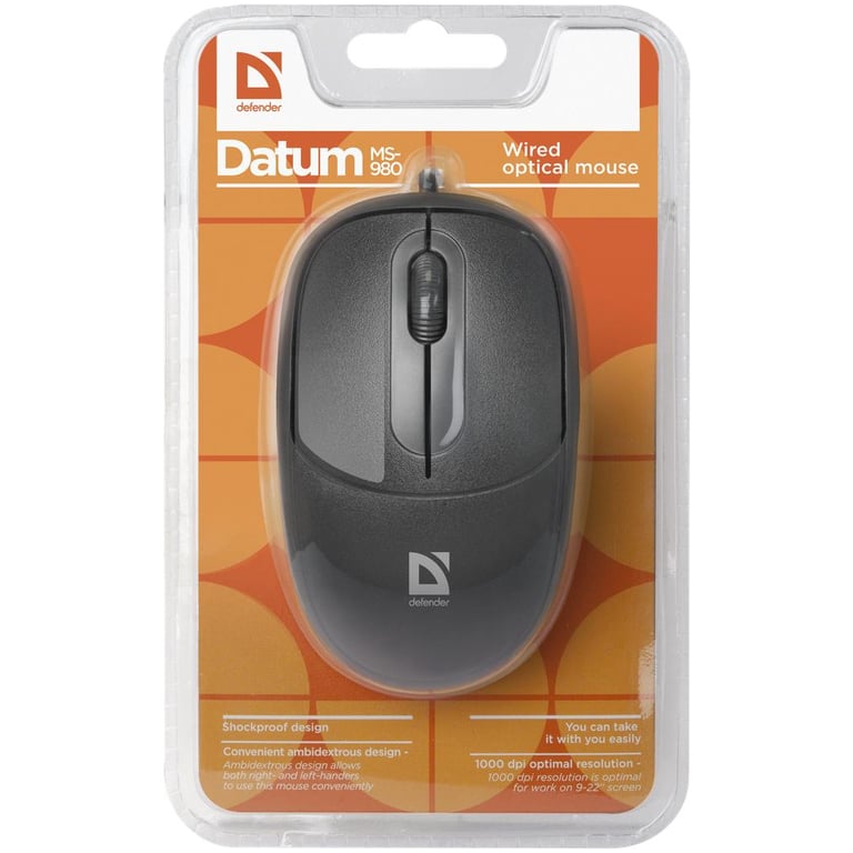Мишка Defender Datum MS-980 Black (52980) - фото 2