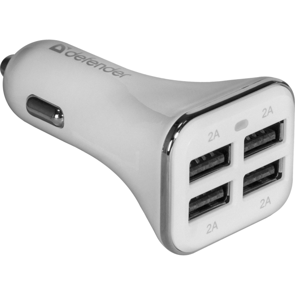 Зарядний пристрій Defender UCA-05 авто, 4 порта USB, 5V / 8A (83567) - фото 1