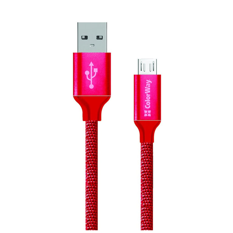 Дата кабель Кабель Colorway USB - МicroUSB 2.1А 1м червоний ColorWay (CW-CBUM002-RD) - фото 1