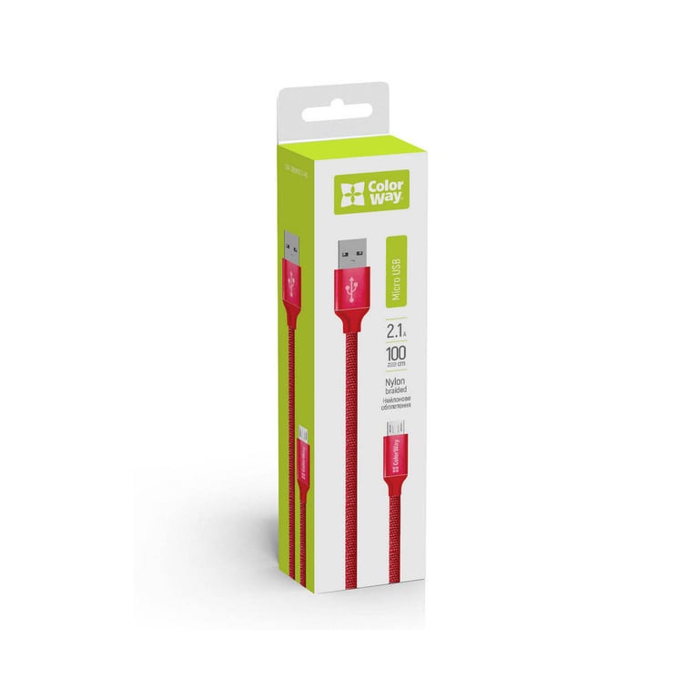 Дата кабель Кабель Colorway USB - МicroUSB 2.1А 1м червоний ColorWay (CW-CBUM002-RD) - фото 3