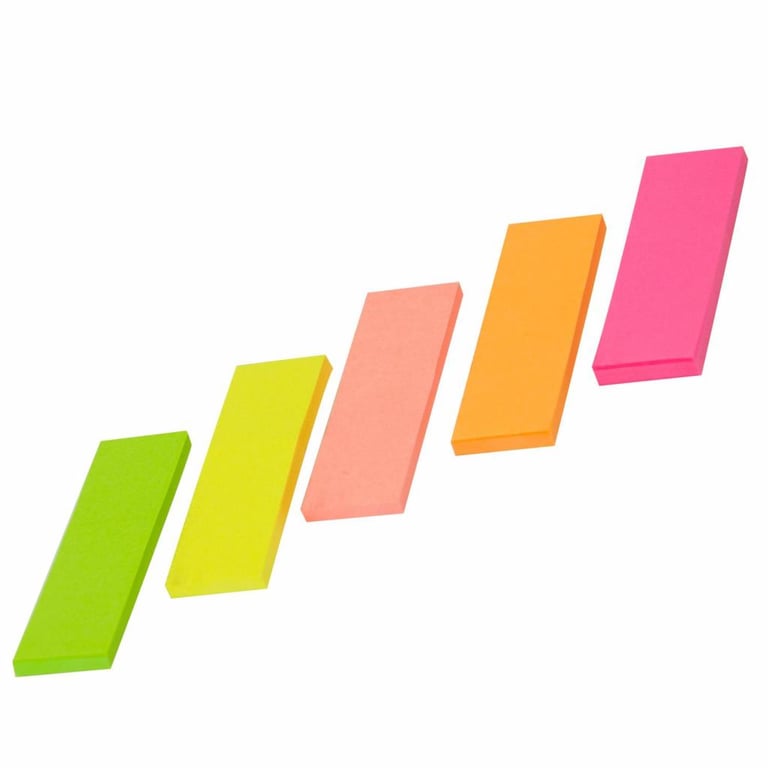 Стікер-закладка Buromax Plastic bookmarks 45x15mm, 5*30шт, rectangles, neon colors (BM.2331-98) - фото 2