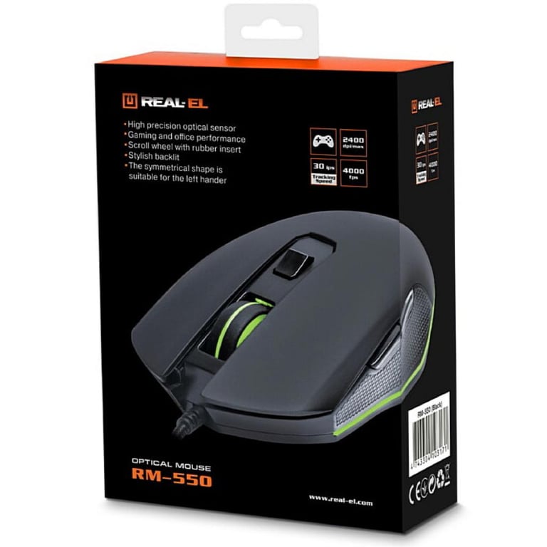 Мишка REAL-EL RM-550 Black - фото 9