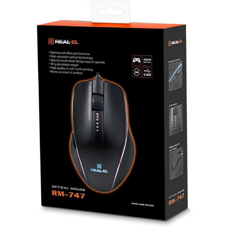 Мишка REAL-EL RM-747 Black - фото 7