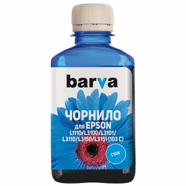Чорнило Barva EPSON L1110/L3100 (103) 180мл CYAN (E103-696) - фото 1
