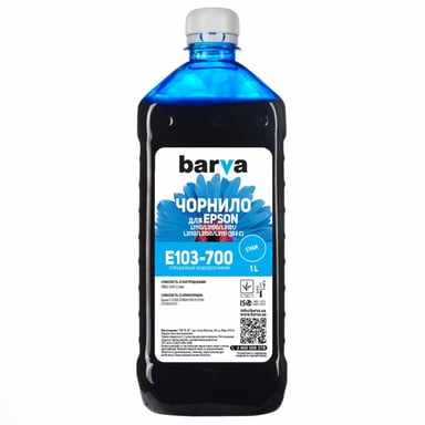 Чорнило Barva EPSON L1110/L3100 (103) 1л CYAN (E103-700) - фото 1