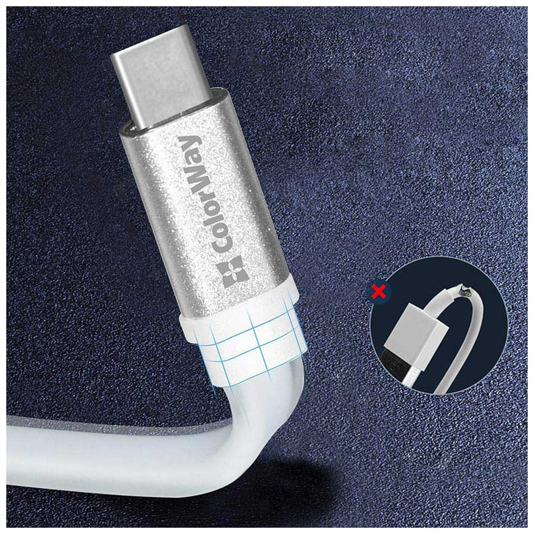 Дата кабель USB 2.0 AM to USB-C 0.25m white ColorWay (CW-CBUC001-WH) - фото 3