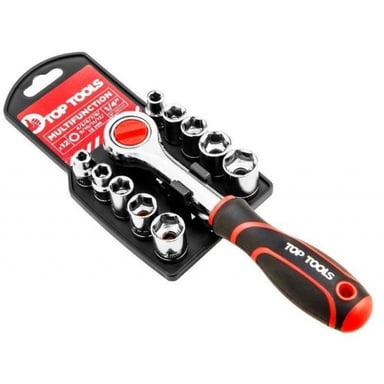 Набір головок Top Tools торцевих ключів 1/4” 12 шт. (38D147) - фото 1