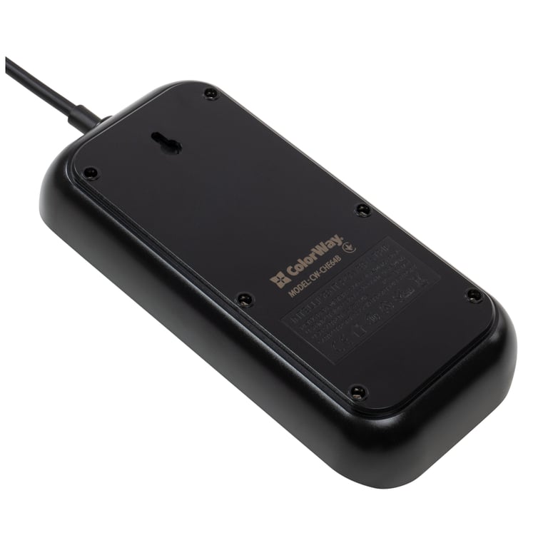 Мережевий фільтр живлення ColorWay CW-CHE64B, 6 розеток/4USB Black (CW-CHE64B) - фото 5
