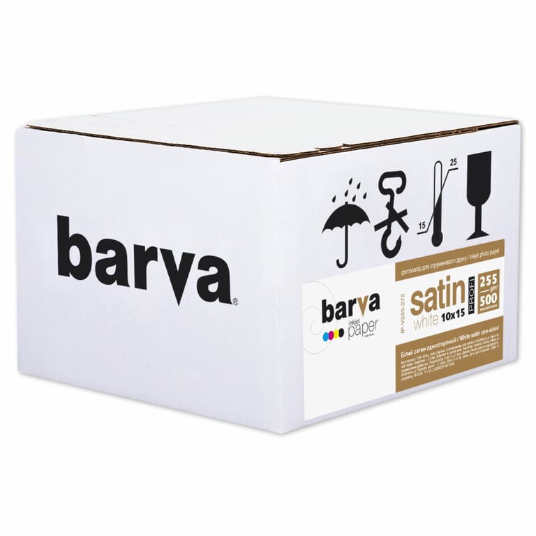 Фотопапір Barva 10×15, 255g/m2, PROFI, White satin, 500c (IP-V255-272)