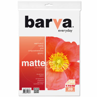 Фотопапір Barva A4 Everyday Matte 170г, 20л (IP-AE170-321) - фото 1