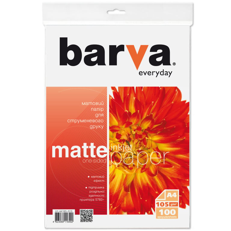 Фотопапір Barva A4 Everyday Matte 105г, 100л (IP-AE105-313) - фото 1