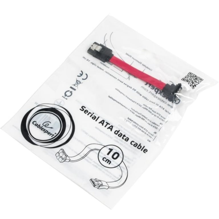 Кабель для передачі даних SATA III 0.1m угловой Cablexpert (CC-SATAM-DATA90-0.1M) - фото 3