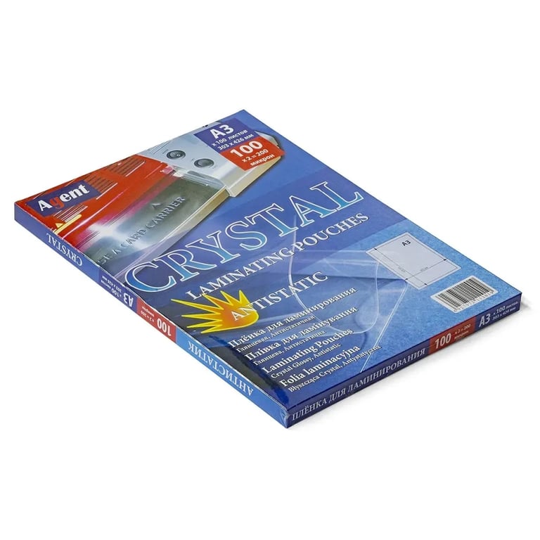 Плівка для ламінування Agent глянц. А3 (303х426) 100 мкн (100 шт.) ANTISTATIC (3130021) - фото 2