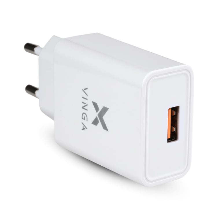 Зарядний пристрій Vinga QC3.0 Quick Wall Charger 1xUSB 18W Max (VWCQAW) - фото 1