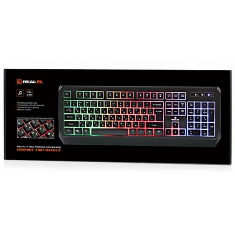 Клавіатура REAL-EL 7001 Comfort Backlit Black - фото 8