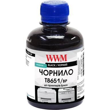 Чорнило WWM Epson WorkForce Pro WF-M5690/WF-M5190 200г Black pigm. (T8651/BP) - фото 1