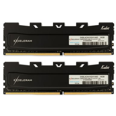 Модуль пам'яті для комп'ютера DDR4 16GB (2x8GB) 3200 MHz Kudos Black eXceleram (EKBLACK4163216AD) - фото 1