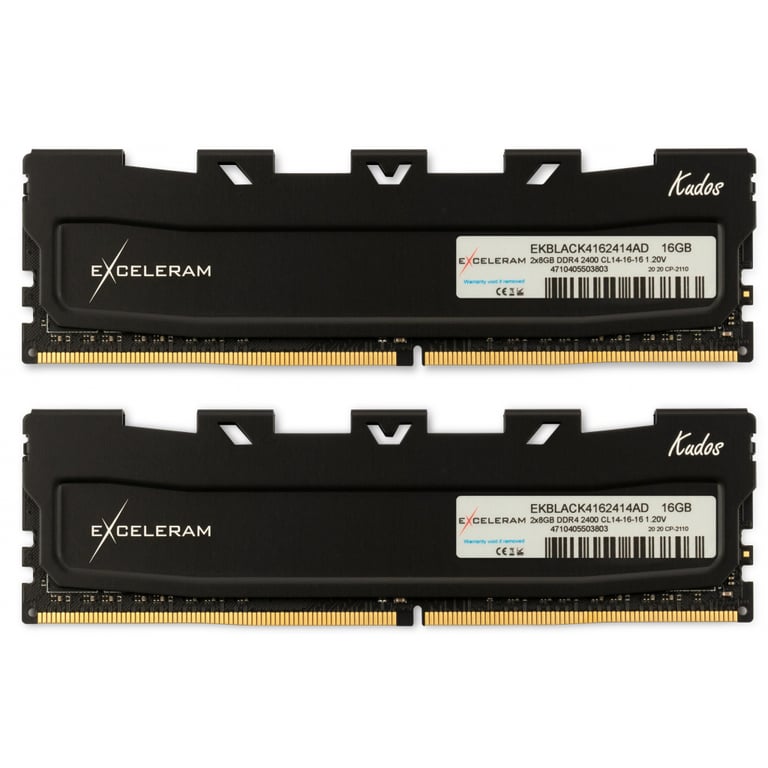 Модуль пам'яті для комп'ютера DDR4 16GB (2x8GB) 3200 MHz Kudos Black eXceleram (EKBLACK4163216AD) - фото 1