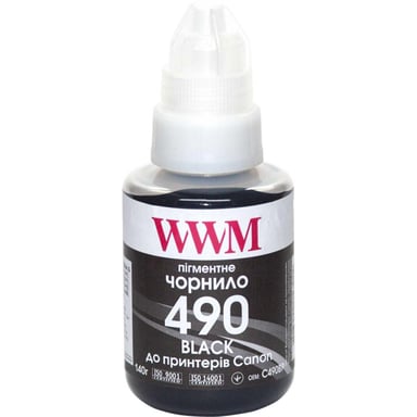 Чорнило WWM Canon GI-490, 140г Black Pigm. (C490BP) - фото 1
