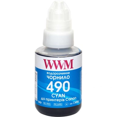 Чорнило WWM Canon GI-490, 140г Cyan (C490C) - фото 1