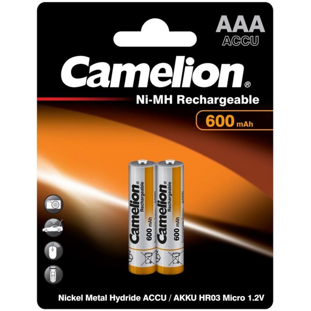 Акумулятор Camelion AAA 600mAh Ni-MH R03 * 2 (NH-AAA600BP2) - фото 1