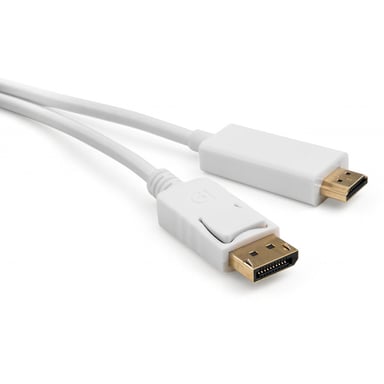 Кабель мультимедійний DisplayPort M to HDMI M 1.8m Vinga (VCPDPHDMI1.8WH) - фото 1