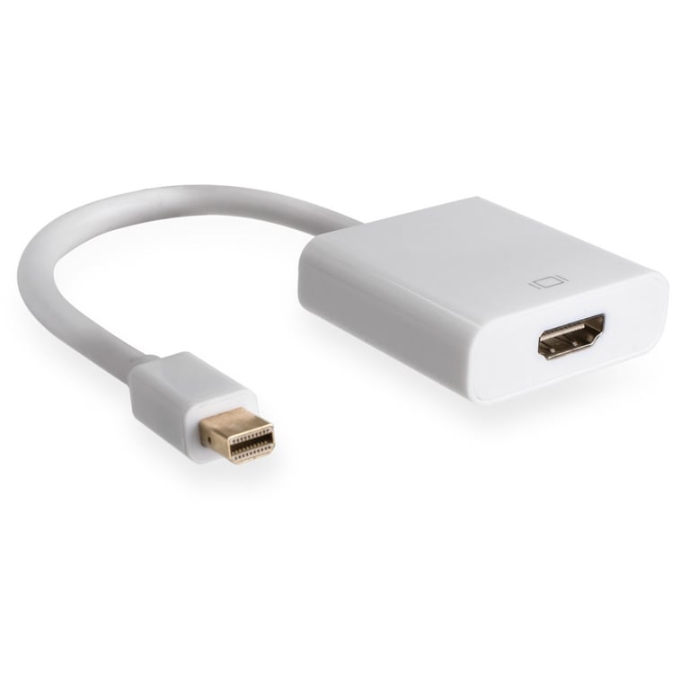 Перехідник Mini Display port M to HDMI F white Vinga (VCPMDPHDMIWH) - фото 2