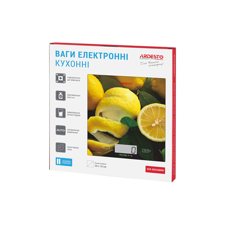 Ваги кухонні Ardesto SCK-893LEMON - фото 10