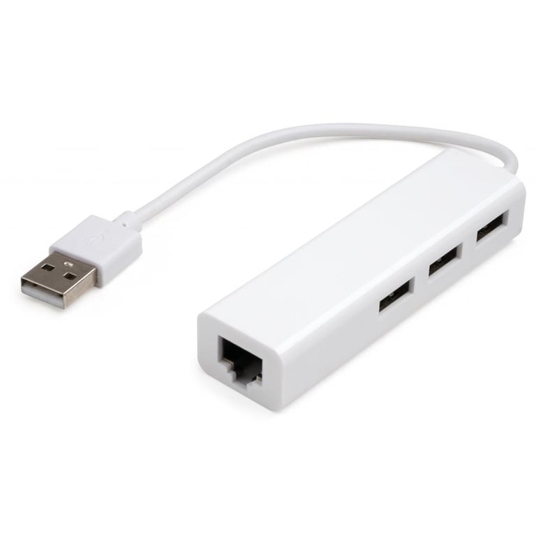 Концентратор Vinga 3xUSB2.0 + RJ45 100Mbps (VCP2H3USB2LANWH) - фото 2