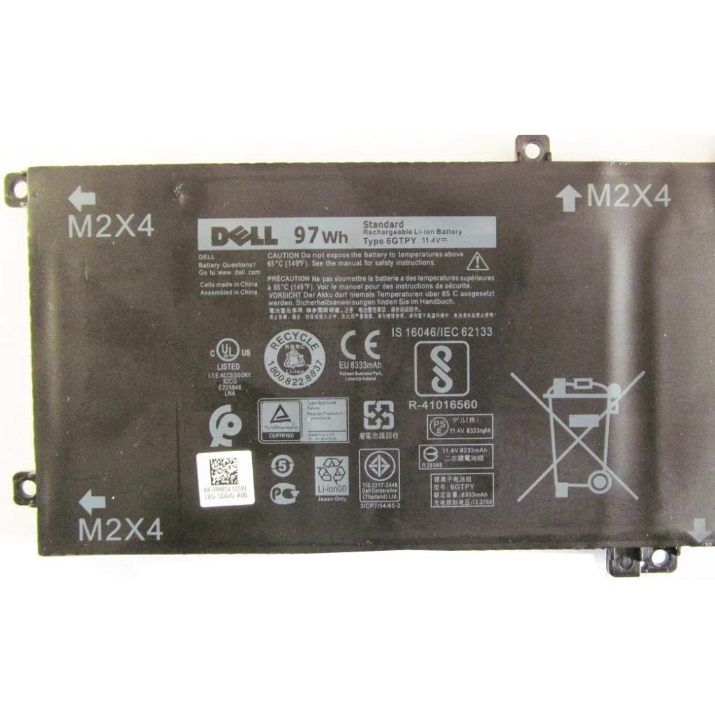 Акумулятор до ноутбука Dell XPS 15-9560 (long) 6GTPY, 97Wh (8083mAh), 6cell, 11.4V (A47391) - фото 2 Акумулятор до ноутбука Dell XPS 15-9560 (long) 6GTPY, 97Wh (8083mAh), 6cell, 11.4V (A47391) - фото 2