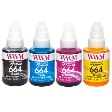 Чорнило WWM Epson L110/L210/L300, 4х140г B/C/M/Y (E664SET4) - фото 1