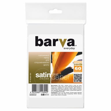 Фотопапір Barva 10x15, 260 g/m2, Everyday, Satin, 60с (IP-VE260-304) - фото 1
