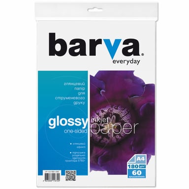 Фотопапір Barva A4 Everyday Glossy 180г 60с (IP-CE180-282) - фото 1