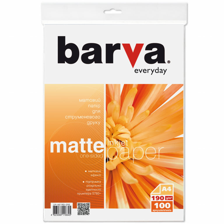 Фотопапір Barva A4 Everyday matted 190г 100с (IP-AE190-292) - фото 1