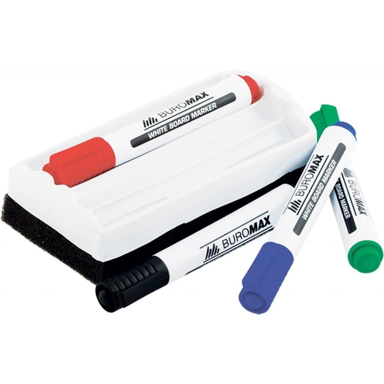 Набір маркерів Buromax JOBMAX Board, SET*4шт+губка (BM.8800-84) - фото 2