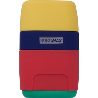 Точилка Buromax RUBBER TOUCH /large, container, eraser (BM.4771-1) - фото 1