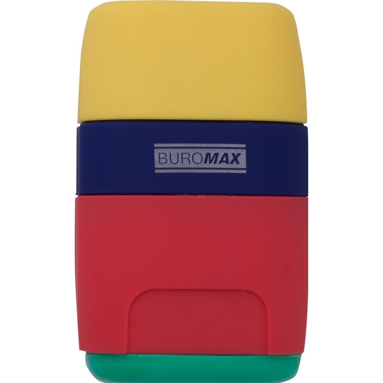 Точилка Buromax RUBBER TOUCH /large, container, eraser (BM.4771-1) - фото 1